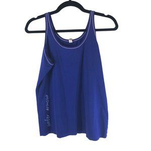 Under Armour Womens Tank Top Logo Spell Out Scoop Neck Blue XL